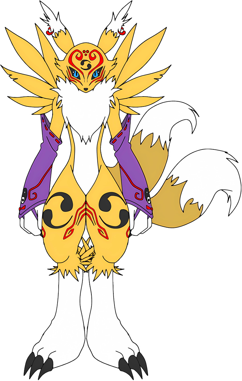 absurdres, digimon, digimon_(creature), fluffy, fox_girl, fox_tail, furry, furry_female