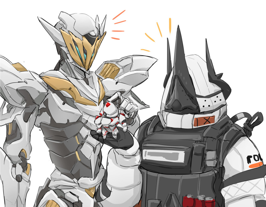 arknights, armor, body_armor, chibi, firefly_(honkai:_star_rail), helmet, highres, honkai:_star_rail