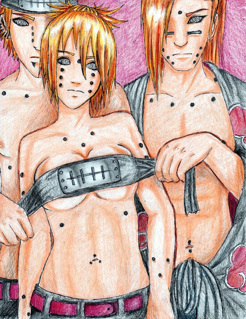 ajisai_(naruto), alternate_costume, animal_path, breasts, canon_genderswap, cleavage, genderswap, genderswap_(mtf)