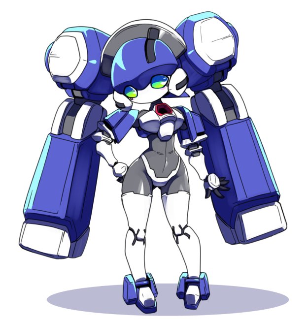 1girl, blazermate, breasts, colored_skin, green_eyes, grey_skin, humanoid_robot, medarot, medium_breasts, no_humans, no_mouth, nollety, panties, robot, robot_girl, simple_background, solo, twintails, underwear, white_background, white_panties