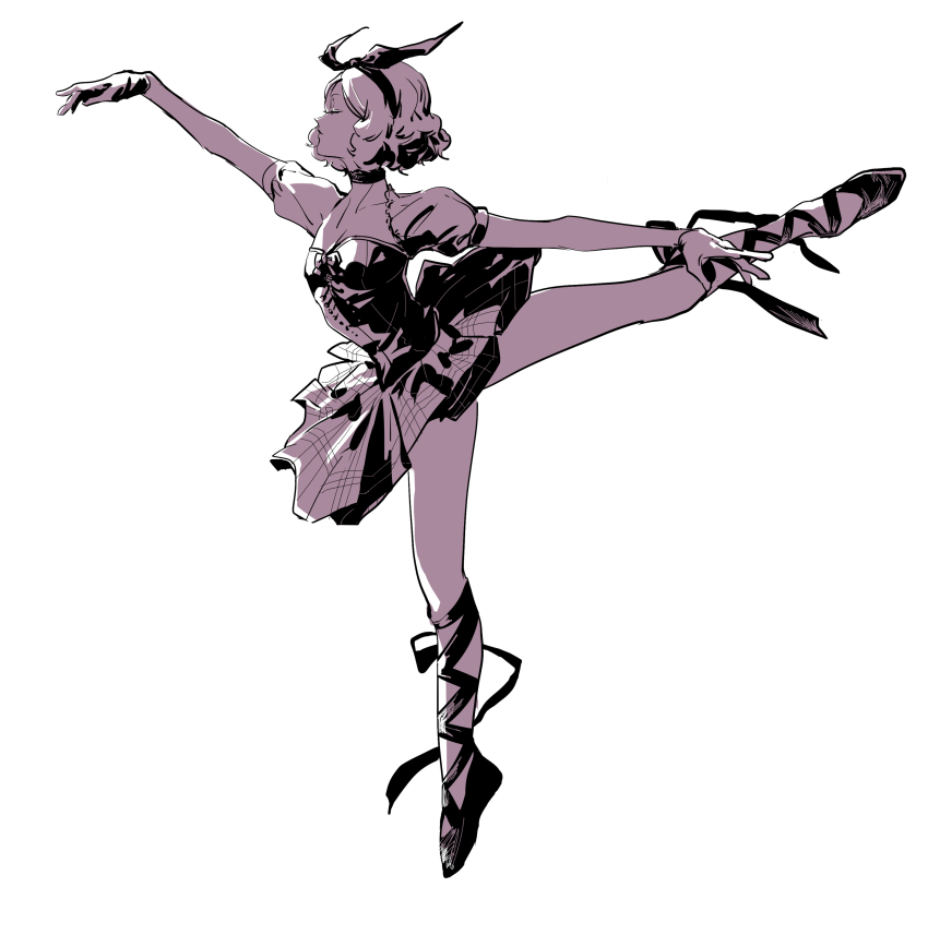 1girl, 4sssst, absurdres, ankle_lace-up, ballerina, ballet, ballet_slippers, breasts