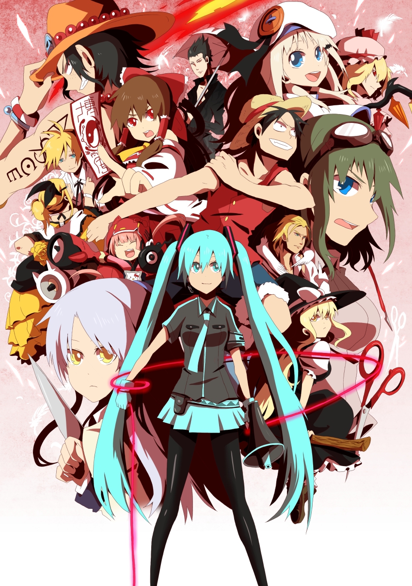 10s, 5boys, 6+girls, absurdres, aku_no_musume_(vocaloid), amatsuki_colors, angel_beats!, character_request