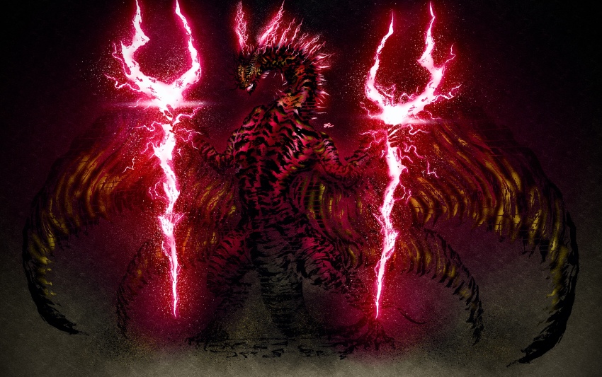 absurdres, deadpool_yuchan, dragon, dragon_horns, dragon_tail, dragon_wings, dual_wielding, elden_ring