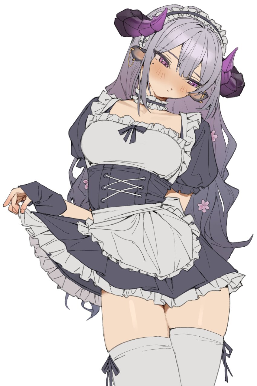 1girl, absurdres, alternate_costume, animal_ears, apron, black_gloves, blush, chikafuji_lisa