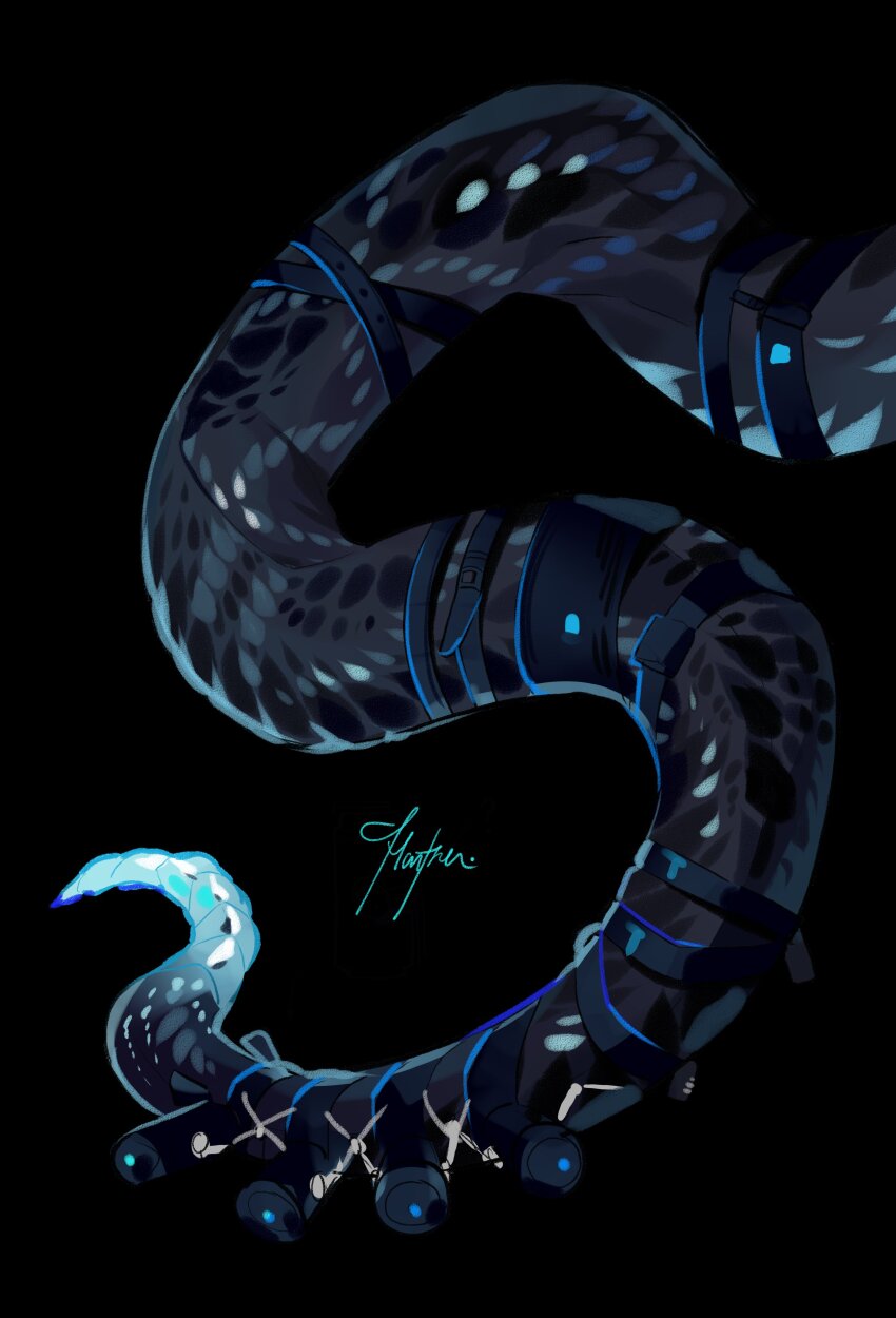 absurdres, arknights, black_background, crrn, highres, mantra_(arknights), scales, snake_tail