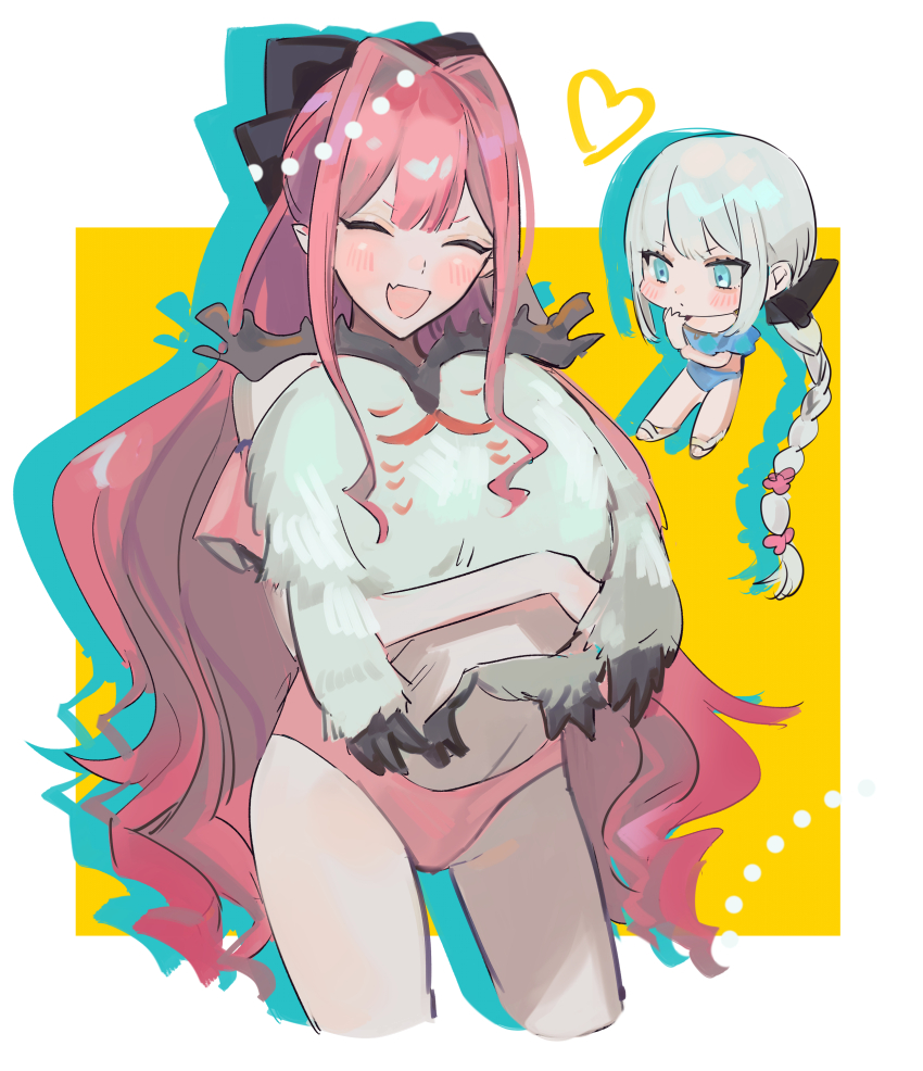 2girls, absurdres, baobhan_sith_(fate), baobhan_sith_(jade_hairpin)_(fate), bikini, blue_bikini, blush, braid