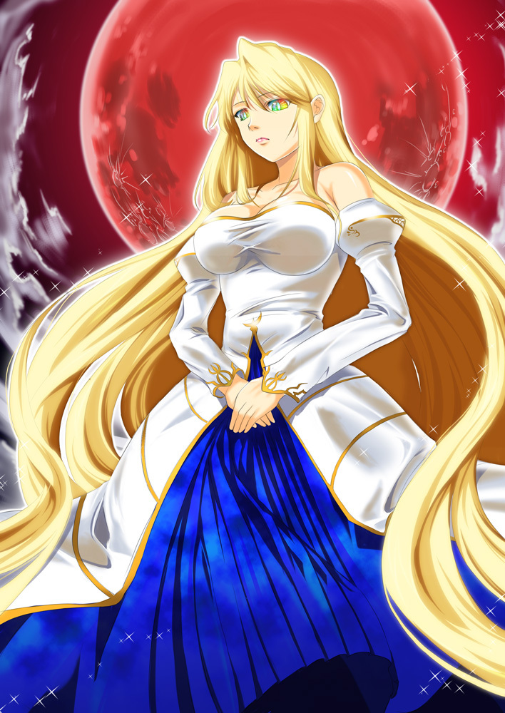 00s, 1girl, archetype_earth, arcueid_brunestud, bad_id, bad_pixiv_id, bare_shoulders, blonde_hair