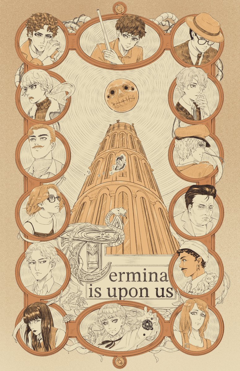 5girls, 6+boys, abella_(fear_&amp;_hunger), artsyantatee, august_(fear_&amp;_hunger), black_hair, black_lips, bug