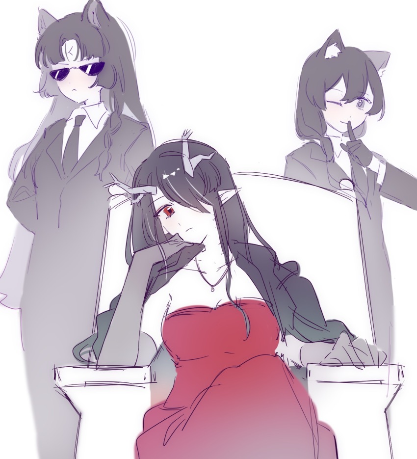 alternate_costume, animal_ears, arknights, cat_ears, cat_girl, dawn_(arknights), dog_ears, dog_girl