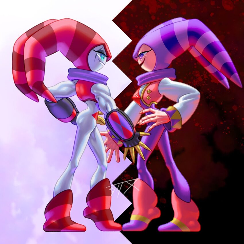 2others, ass, gechotaris, highres, multiple_others, nights_(character), nights_into_dreams, reala_(nights)