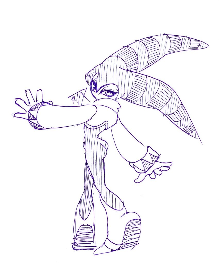 1other, ass, gechotaris, highres, monochrome, nights_(character), nights_into_dreams, sega