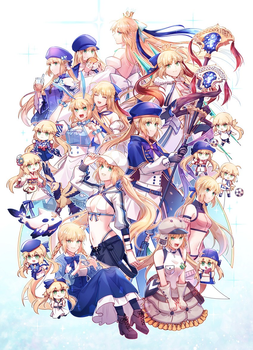 1girl, absurdres, ahoge, armor, armored_dress, artoria_caster_(concept_dress)_(fate), artoria_caster_(counter_stretch)_(fate), artoria_caster_(english_ver._6th_anniversary)_(fate)