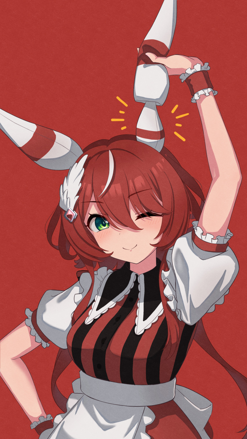 1girl, alternate_costume, animal_ears, breasts, commentary_request, ear_covers, feather_hair_ornament, feathers