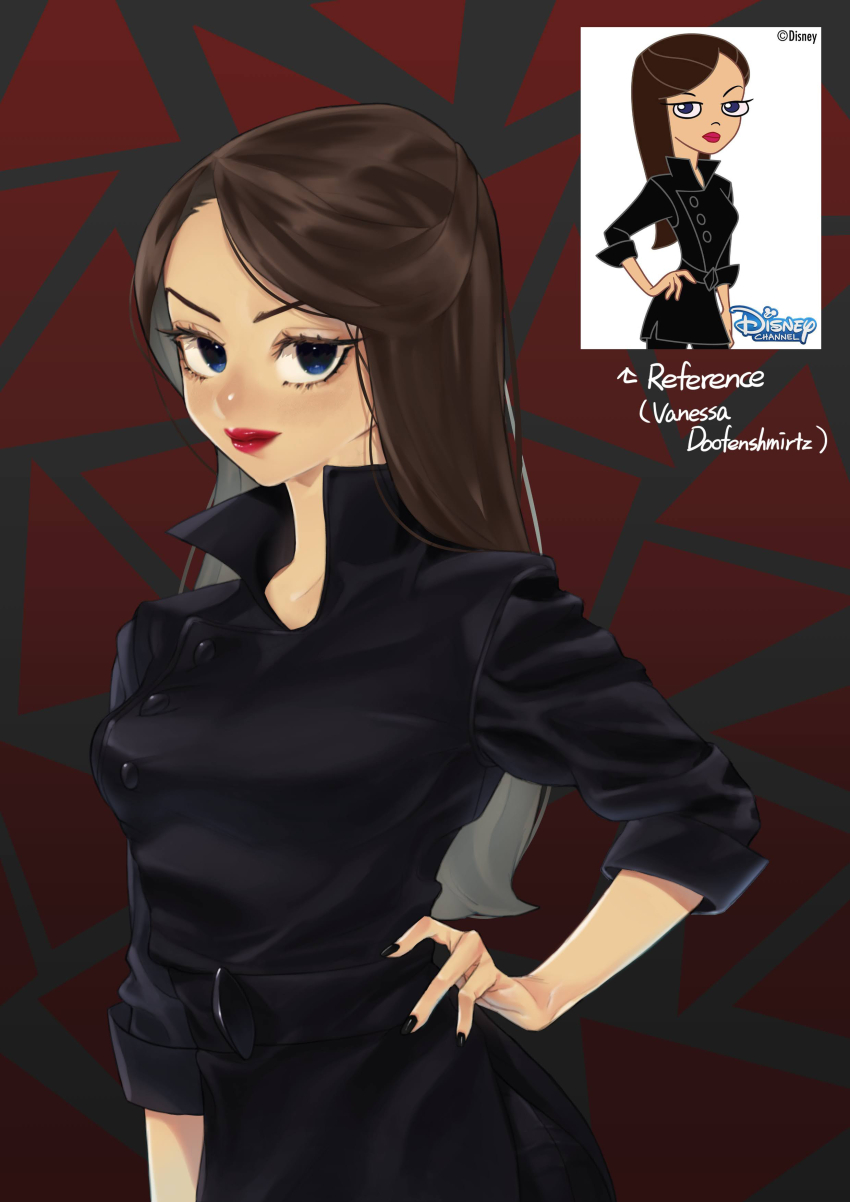 1girl, absurdres, black_eyes, black_hair, blush, breasts, brown_hair, chicken31