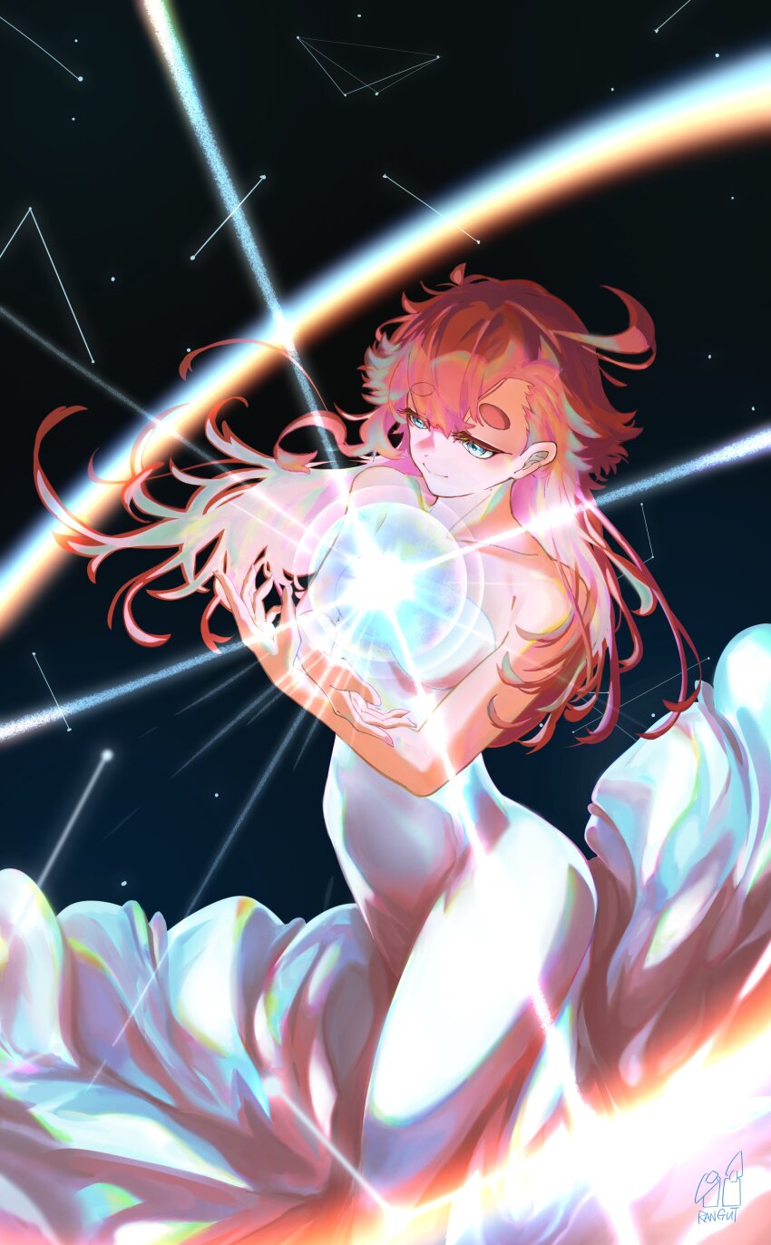 absurdres, dress, glowing_markings, gundam, gundam_suisei_no_majo, highres, light, light_smile