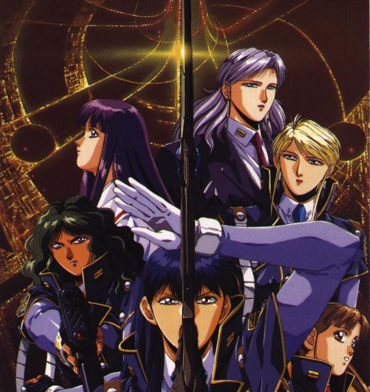 grospolina, gun, katsumi_liqueur, kiddy_phenyl, lebia_maverick, official_art, purple_hair, rally_cheyenne