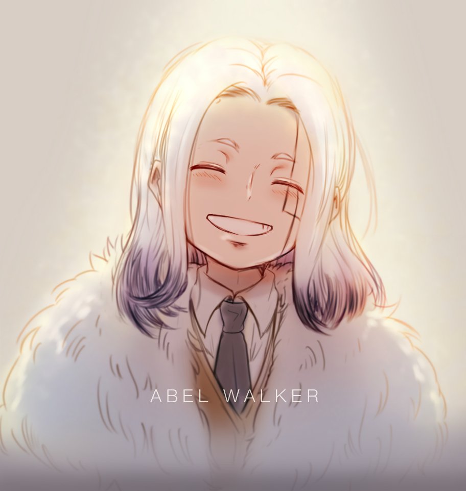 1boy, abel_walker, brown_vest, closed_eyes, coat, collared_shirt, facial_mark, fur_coat