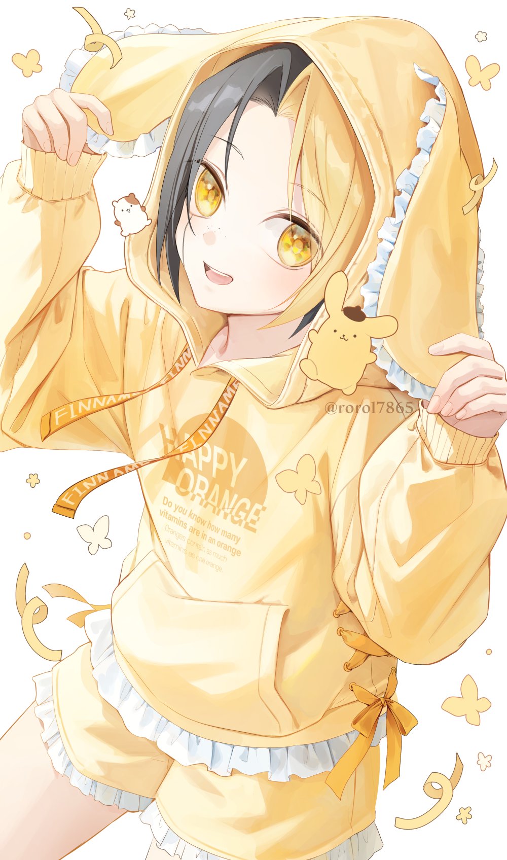 1boy, animal_ears, bishounen, black_hair, blonde_hair, fake_animal_ears, finn_ames, highres