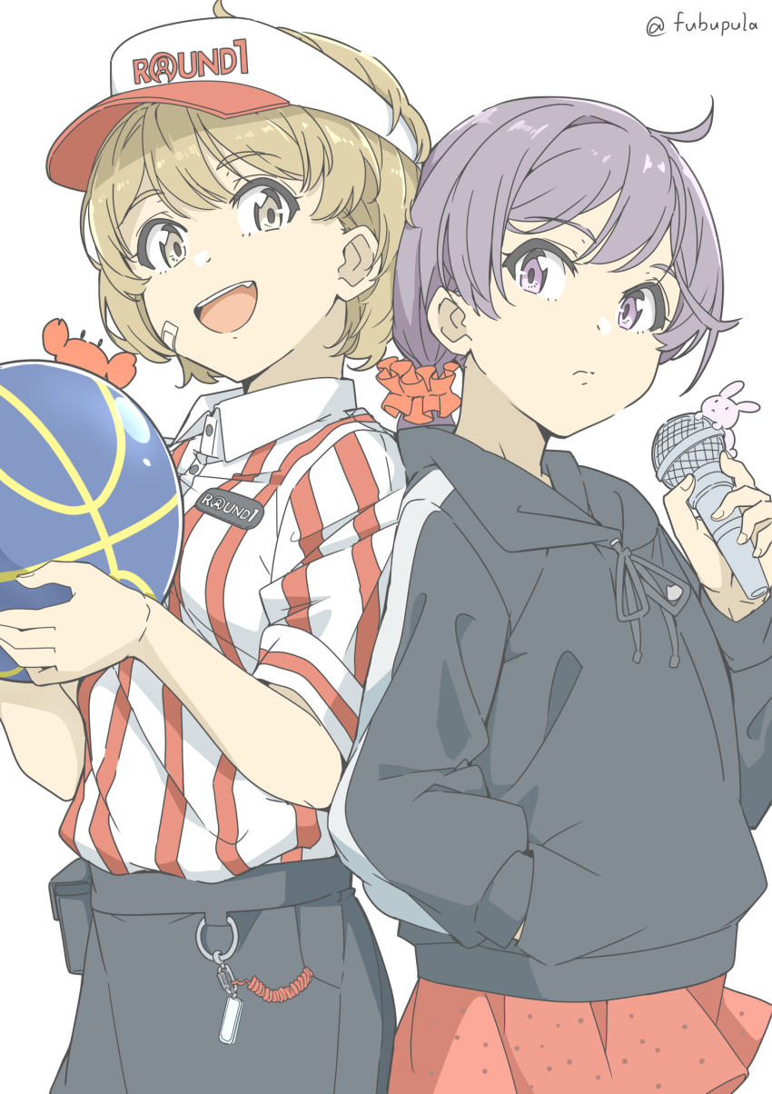 2girls, abukuma_(kancolle), akebono_(kancolle), akebono_(round1)_(kancolle), ball, bandaid, bandaid_on_cheek, bandaid_on_face