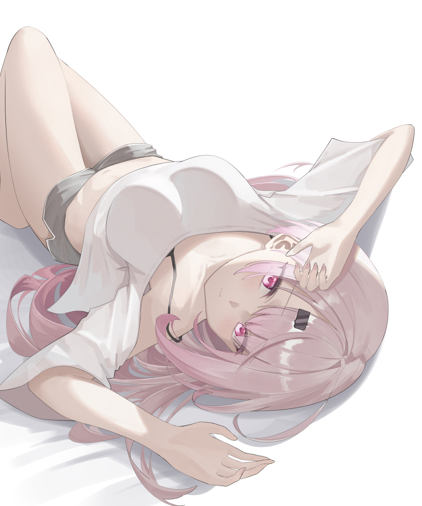 1girl, absurdres, akane_(tgixb), black_bra, bra, bra_strap, breasts, commentary_request