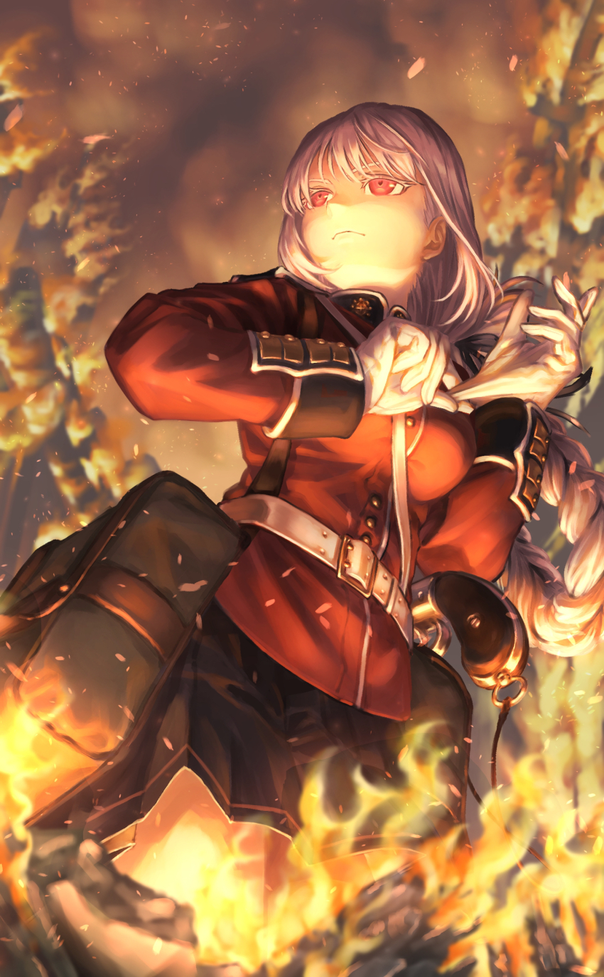 1girl, belt, braid, breasts, fate/grand_order, fate_(series), florence_nightingale_(fate), gloves