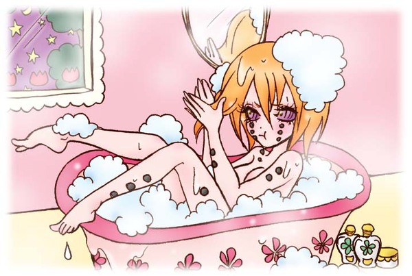 ajisai_(naruto), animal_path, barefoot, bath, canon_genderswap, genderswap, genderswap_(mtf), image_sample