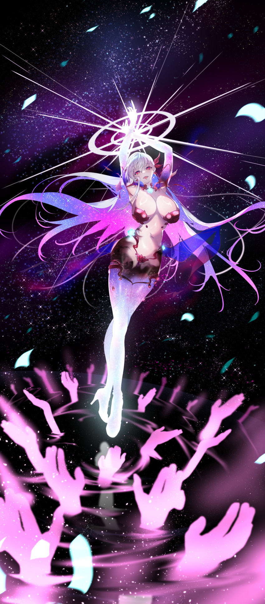 1girl, absurdres, armlet, armor, bare_shoulders, bikini_armor, breasts, cleavage