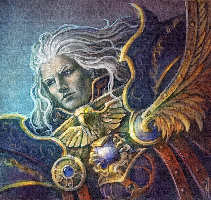 1boy, armor, artist_name, blue_eyes, breastplate, closed_mouth, commentary, emperor's_children