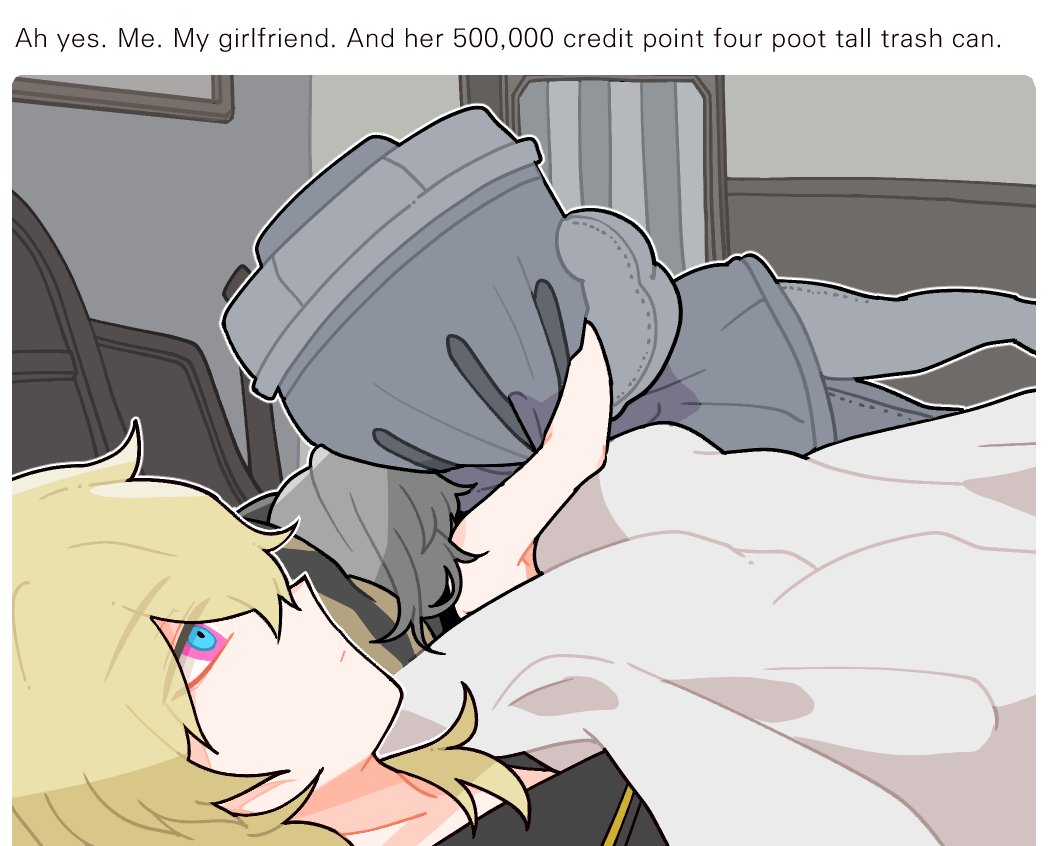1boy, 1girl, 500_dollar_four_foot_tall_mareep_(meme), aventurine_(anan)_(honkai:_star_rail), aventurine_(honkai:_star_rail), blonde_hair, couple, english_text