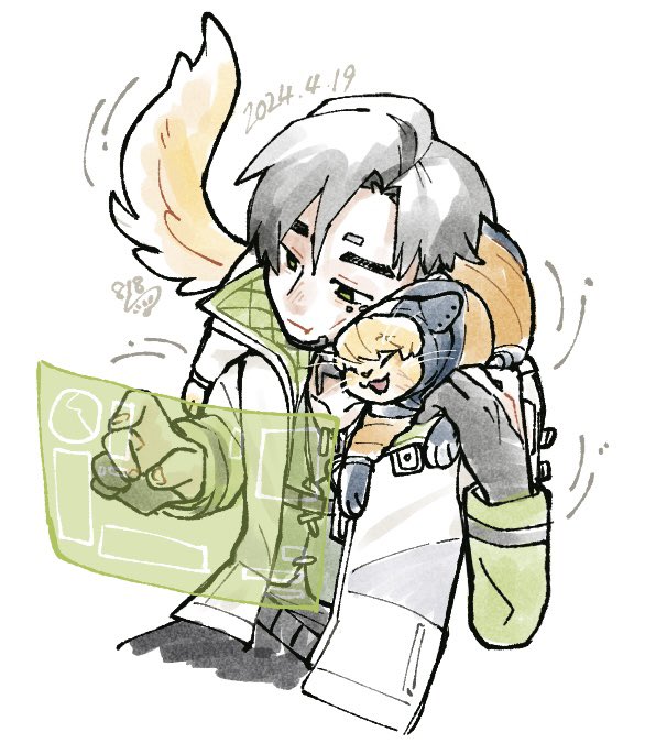 >_<, 1boy, animalization, animification, apex_legends, belt, black_belt, black_eyes