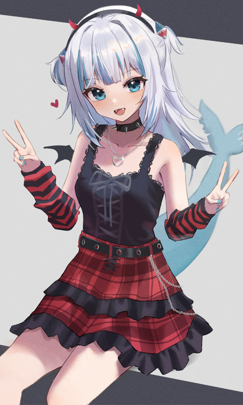 1girl, 3xens, alternate_costume, arm_warmers, black_camisole, black_hairband, blue_hair, blurry