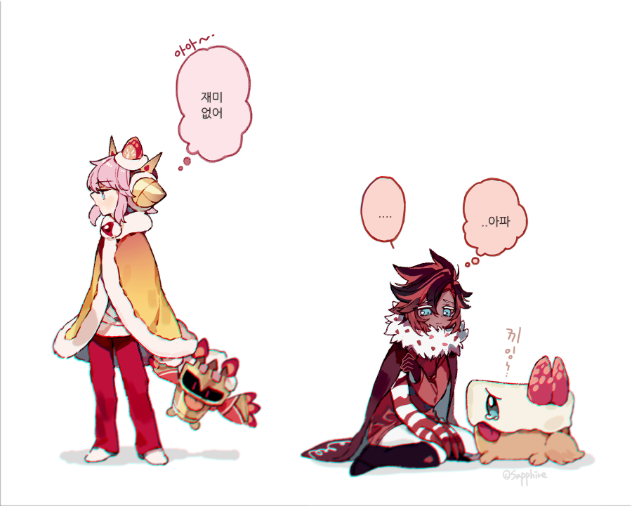 2boys, aged_down, black_hair, blue_eyes, brown_cape, cake, cake_hound, cape