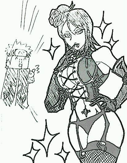 1girl, climaxmukr, corset, face_piercing, konan_(naruto), labret_piercing, monochrome, naruto_(series), naruto_shippuuden, pain_(naruto)