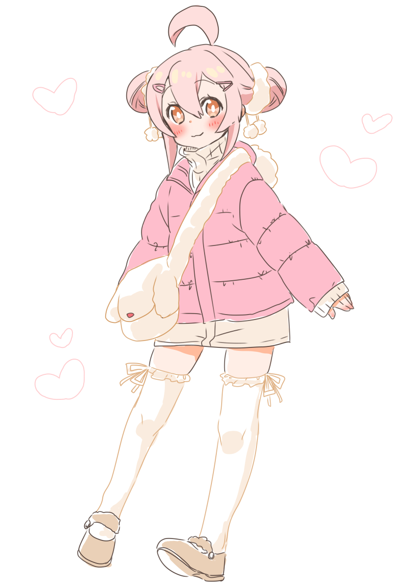 1girl, :3, absurdres, ahoge, alternate_costume, alternate_hairstyle, bag, blush