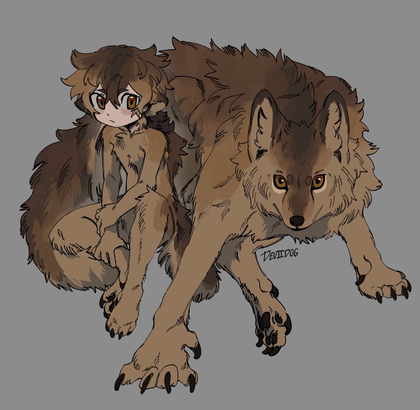 1boy, animal, animal_ears, animal_feet, animal_hands, artist_name, body_fur, brown_eyes