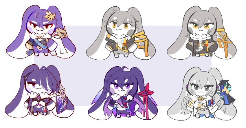 6+others, acheron_(honkai:_star_rail), acheron_(honkai:_star_rail)_(cosplay), ahoge, black_jacket, bronya_rand, bronya_rand_(cosplay), caelus_(honkai:_star_rail)