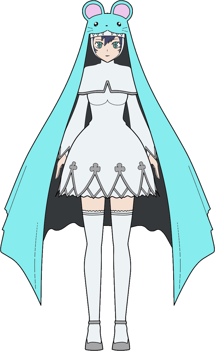 animal_hat, digimon, digimon_(creature), hat, highres, mouse_hat, nun, sistermon_ciel