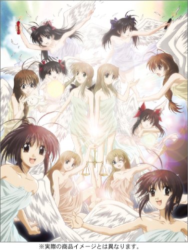 00s, 6+girls, angel, angel_wings, black_hair, brown_hair, everyone, feathers