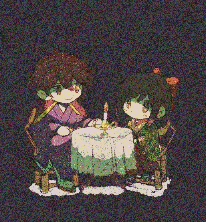 1boy, 1girl, ayazuki_mei, black_background, black_footwear, black_kimono, black_sleeves, blue_hakama