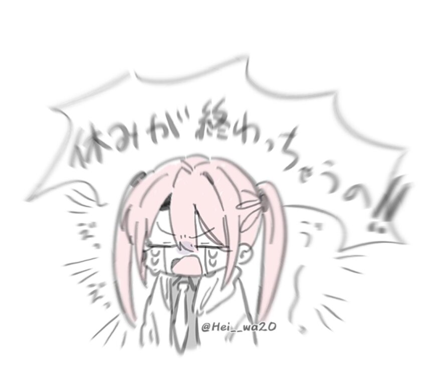 1girl, collared_shirt, crying, hei_wa20, love_cute, mashle, necktie, open_mouth