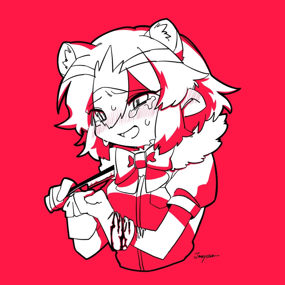 1girl, animal_ear_fluff, animal_ears, bad_id, bleeding, blood, common_raccoon_(kemono_friends), cropped_torso