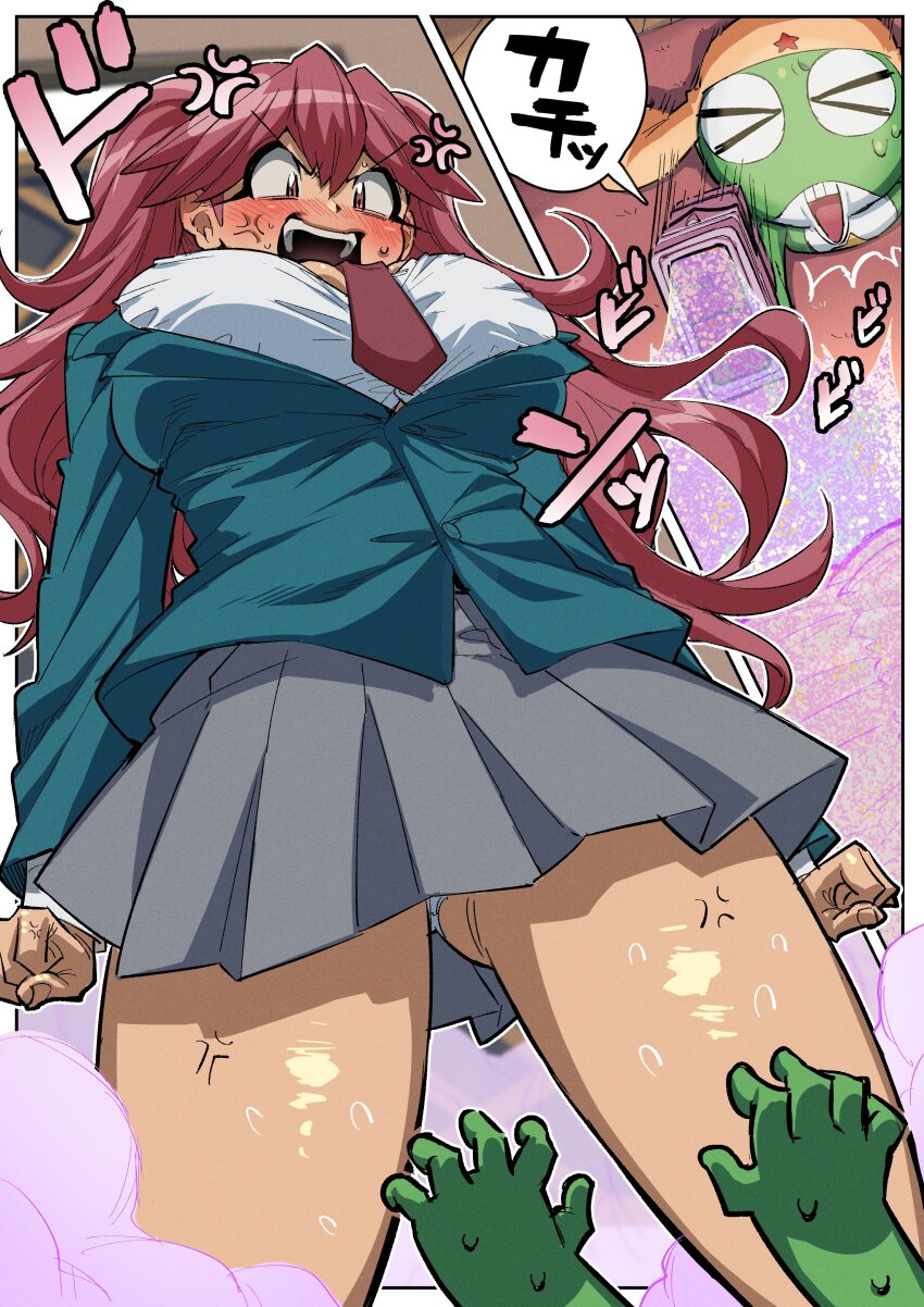 1boy, 1girl, absurdres, aged_up, angry, ass, blush, breasts