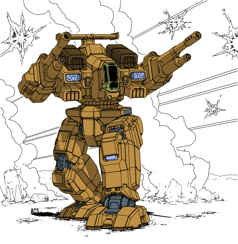 arm_cannon, battle, battletech, choujikuu_yousai_macross, commentary, darkton-artemis, defender_(macross), destroid