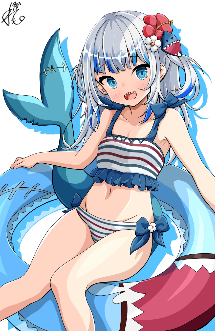 1girl, absurdres, bare_arms, bare_legs, bikini, blue_eyes, bow, bow_bikini
