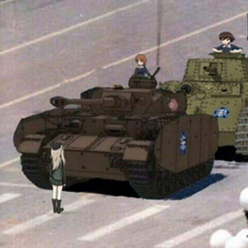 3girls, akiyama_yukari, artist_request, bad_id, bad_pixiv_id, bad_source, blurry, brown_hair