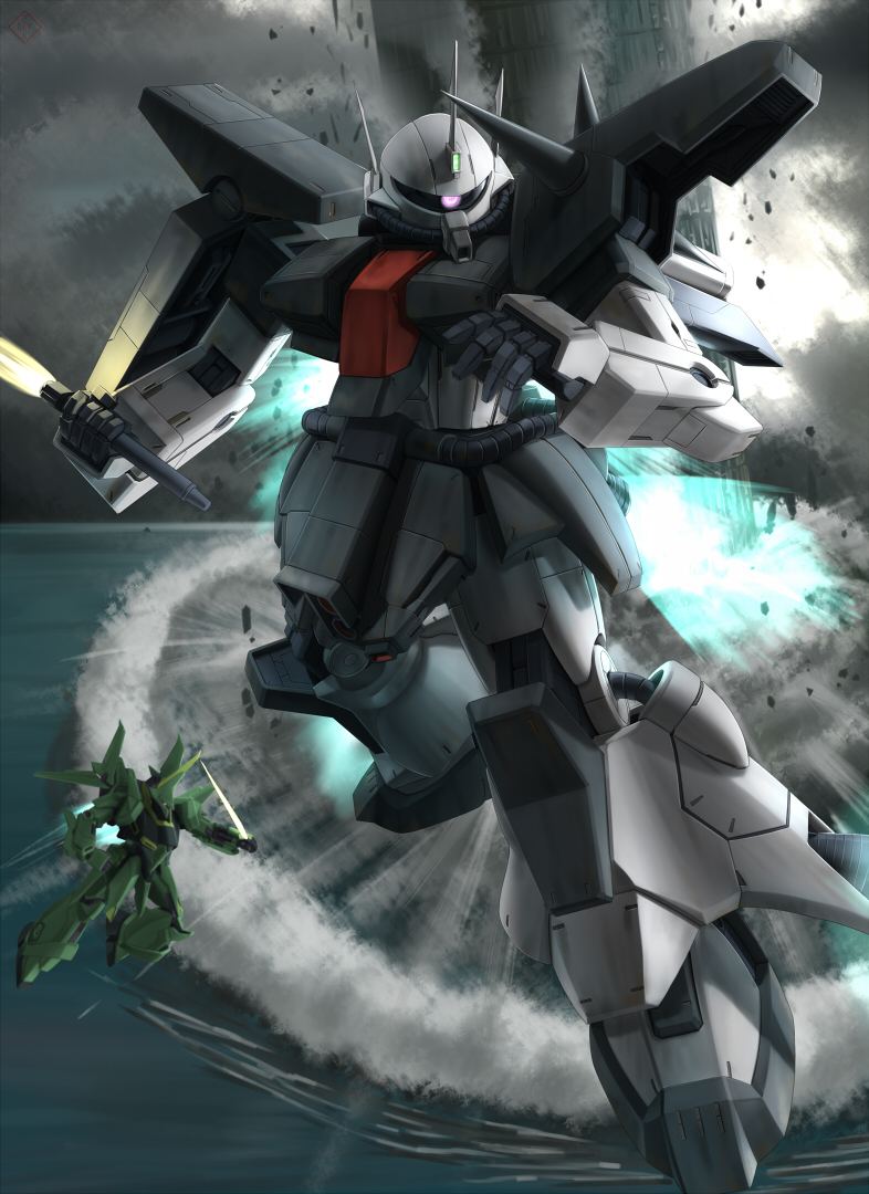 bawoo, energy_sword, gundam, gundam_zz, mecha, raybar, robot, sword