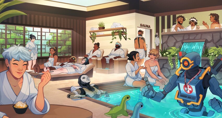 6+boys, 6+girls, :o, ^_^, absurdres, android, apex_legends, ash_(titanfall_2)