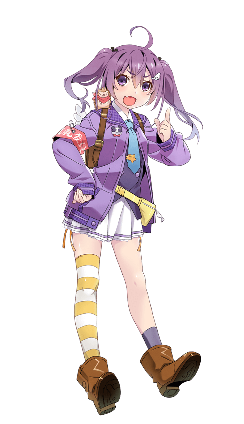 1girl, 22/7, ahoge, angel_wings, brown_hair, full_body, hair_ornament, highres