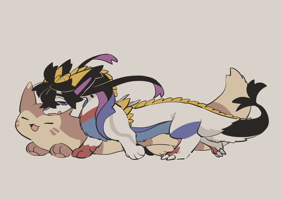 1boy, animalization, black_fur, black_hair, blue_fur, claws, closed_eyes, commentary_request