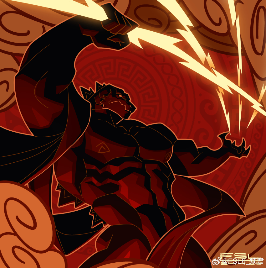 1boy, abs, absurdres, ancient_greek_clothes, bara, bare_pectorals, cloud, convenient_censoring